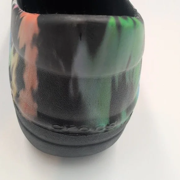 Crocs Neria Pro II Graphic Work Clogs Slip Resistant Tie Dye Women's Sz 9 W NWOB - Picture 9 of 16